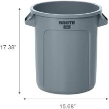 Rubbermaid Brute Rund Papperskorg 10 Gallon - Grå